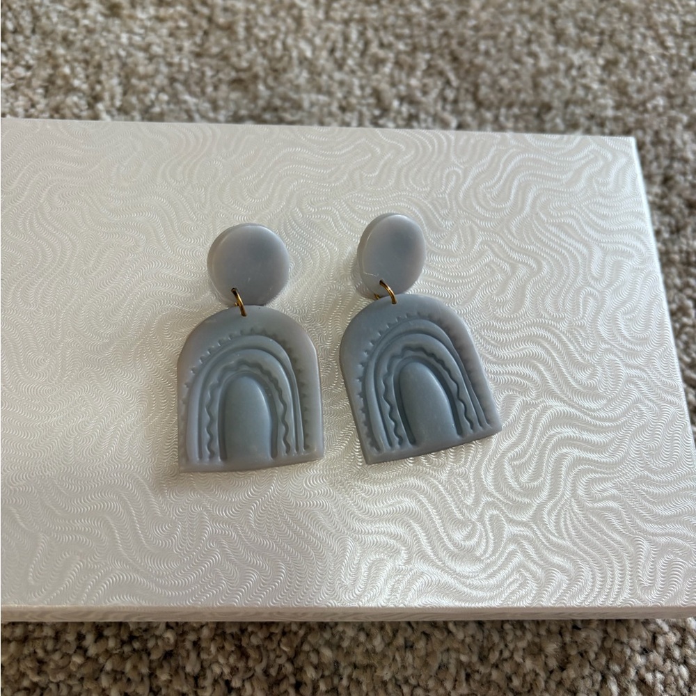 Light blue clay earrings